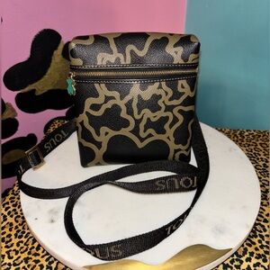 Tous Black and Gold Crossbody Bag with Elegant camo Design
